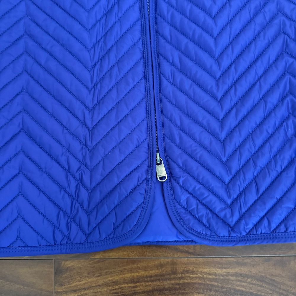 Athleta Apres Ski Skirt Quilted Chevron Puffer Full Zip Pockets Size 6 Purple - Picture 4 of 12